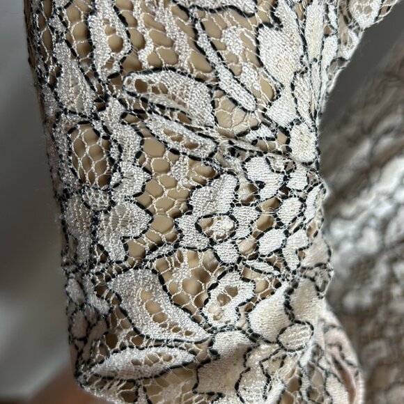 Free People tell tale sheer lace tunic mini dress keyhole long bell sleeve - Picture 8 of 16